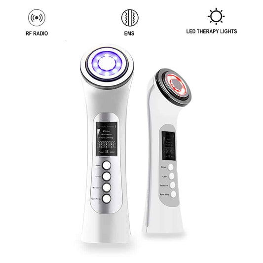 Facial Massager Led Light Therapy Vibration Wrinkle Removal Skin Tightening Hot Cool Treatment Skin Care Beauty Device