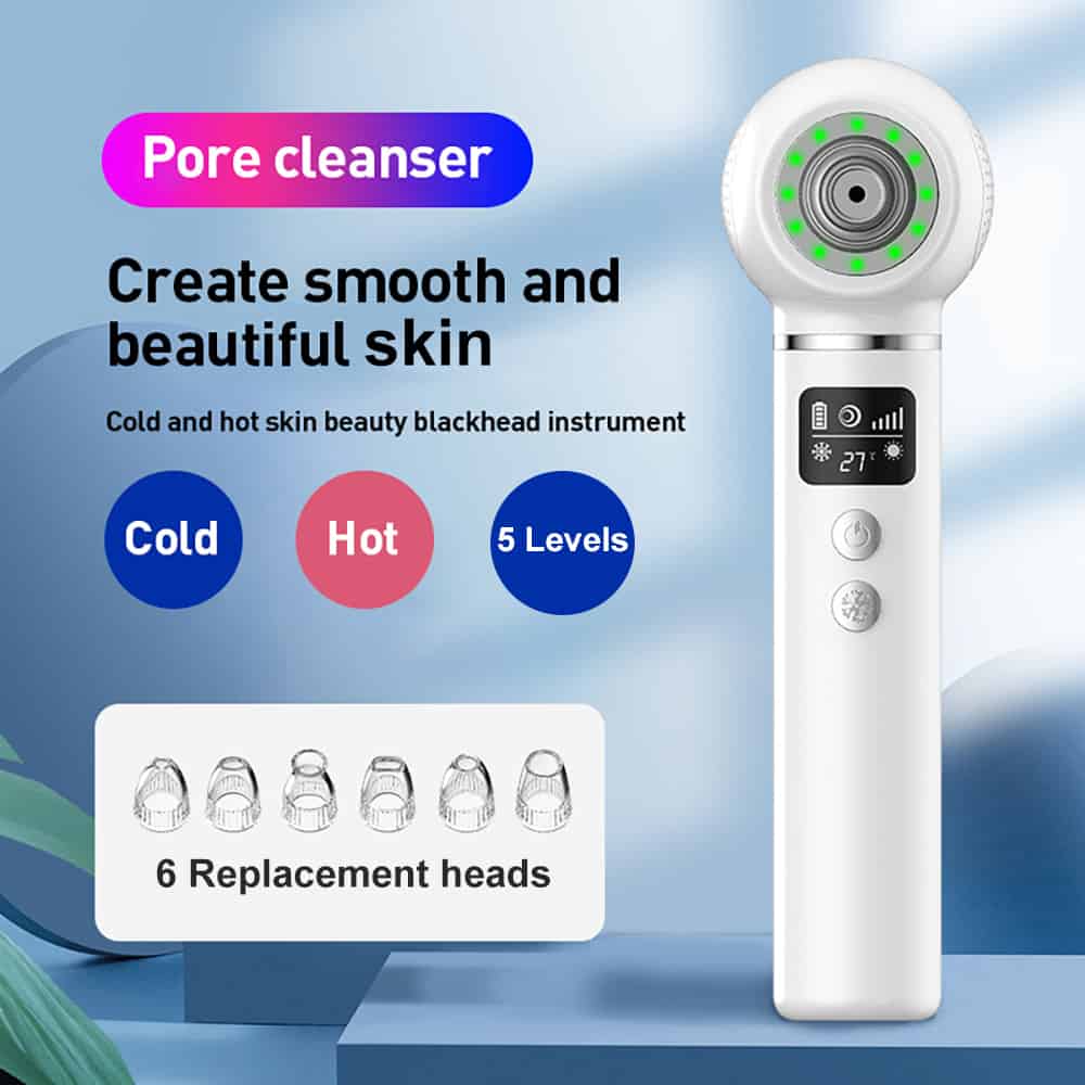 7 in 1 Hot Cold Blackhead Remover Vacuum with Green Light