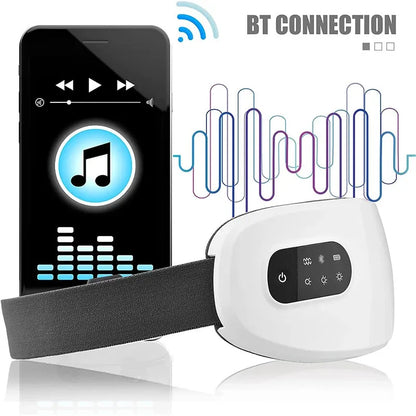 Smart Eye Massager with Air Compression, Vibration, and Bluetooth for Relaxation & Eye Care