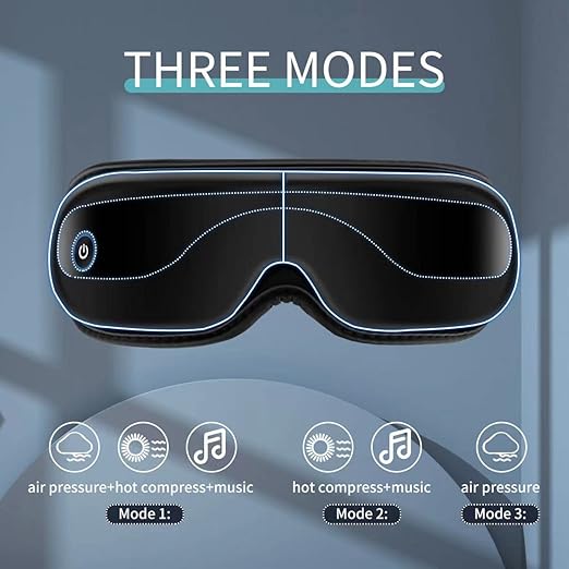 Multi-Functional Eye Massager with Heat, Air Pressure Massage, Hot Compress, Built-in Music, Massager for Eye Fatigue, Dry Eyes and Dark Circles