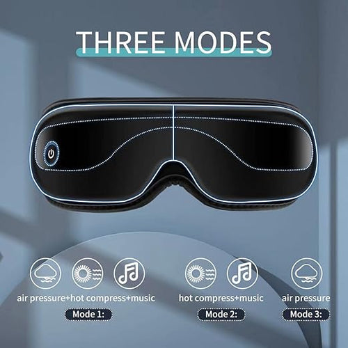 Multi-Functional Eye Massager with Heat, Air Pressure Massage, Hot Compress, Built-in Music, Massager for Eye Fatigue, Dry Eyes and Dark Circles