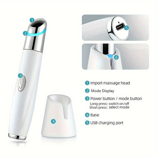Revitalizing Eye Spa Wand - Rechargeable Heated Vibration Facial Massager