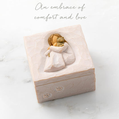 Friendship Keepsake Box, Forever True, Forever Friends, Holds Jewelry and Treasures, Carving of Best Friends or Sisters, Sculpted Hand-Painted Keepsake Box