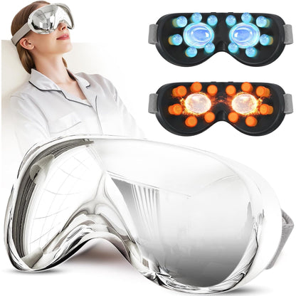 Eye Massage with Heating and Cooling Functions, 14 Massage Nodes for Soothing Eye Area Comfort, Rechargeable with Bluetooth Music