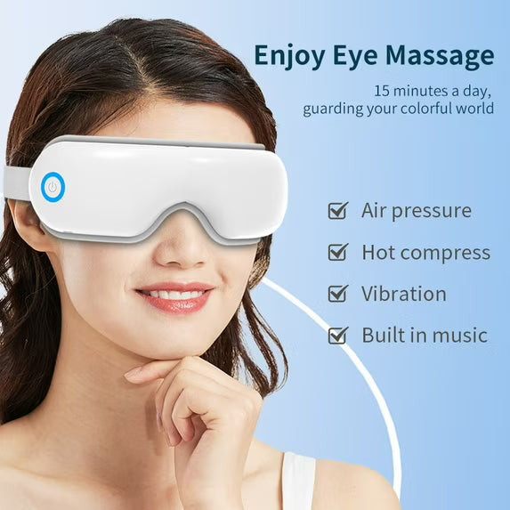 Eye Massager with Heat, Heated Eye Mask with Bluetooth Music, Face Massager, Mask for Migraine & Headache Relief, Improved Sleep