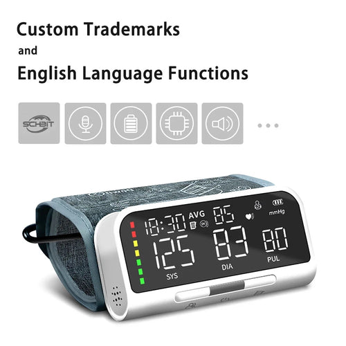All-in-One Upper Arm Blood Pressure Monitor with Large LED Backlit Display, Voice Report, Irregular Heartbeat Detection